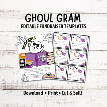Preview of Printable Halloween Fundraiser Flyer | Editable Ghoul Grams for School | PTO PTA