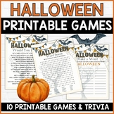 Printable Halloween Games, Word Games, Trivia, Nature Hunt