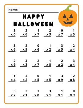 Printable Halloween Multiplication Facts Practice: x1 - x3 by BloomwithMsV
