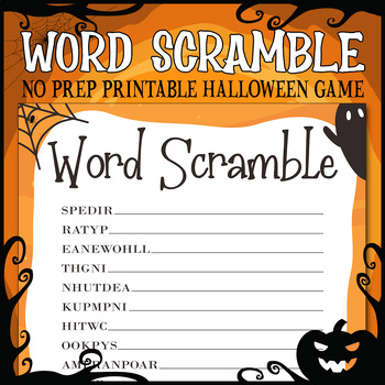 Printable Halloween Word Scramble Game, No Prep Halloween Game Bundle