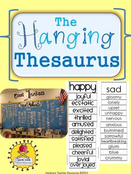 Preview of Printable Hanging Thesaurus for your Classroom- Synonyms for Creative Writers