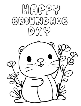 Printable Happy Groundhog day coloring pages, coloring book by ...