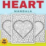 Printable Heart Mandala Coloring Pages Sheets - Fun Januar