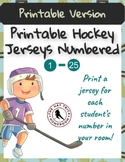 Printable Hockey Jerseys Blank with Numbers