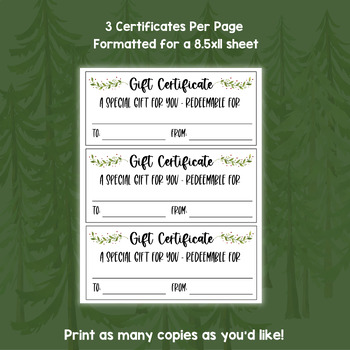 kids gift certificate template