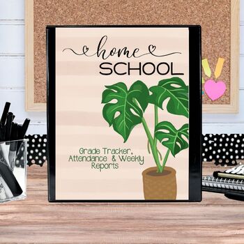 Preview of Printable Homeschool Planner, Grades Tracker, Attendance Record, Printable PDF