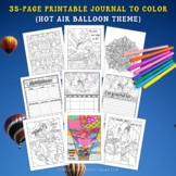 Printable Hot Air Balloon Themed Planner Journal to Color