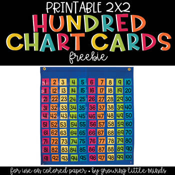 Preview of Printable Hundred Chart Cards Freebie