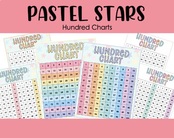 Preview of Printable Hundred Charts- Pastel Stars