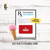 Printable Ice Cream Gift Card Holder for Mothers Day, Staf