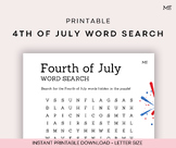 Printable Independence Day Word Search | Summer Camp, 4th of July
