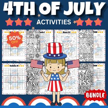 Preview of Printable Independence day Activities - Fun 4th July Games And Activities Bundle
