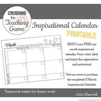 Preview of Printable Inspirational Calendar