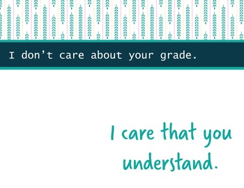 Preview of Printable Inspirational Classroom Poster | I Care That You Understand