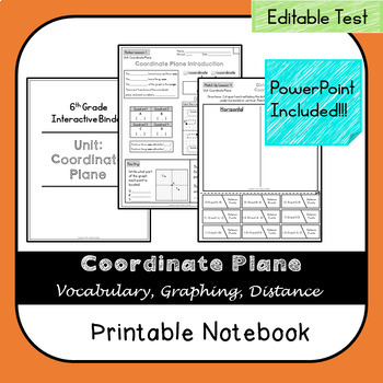 Preview of Printable Interactive Binder: Coordinate Plane with PowerPoint