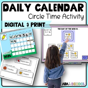 Preview of Adaptable Interactive Calendar Morning Meeting for Preschool & Special Education