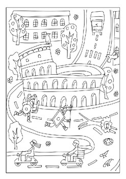 italy for kids coloring pages