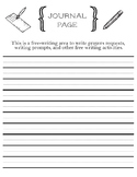Prayer Request Printable Journal Page with Helper Lines fo