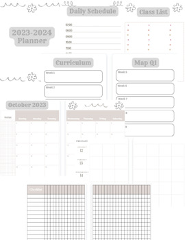 Preview of Printable July 2023-June 2024 Teacher Planner