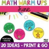 Printable June Math Warm Ups 1st Grade | Spiral Review 1st