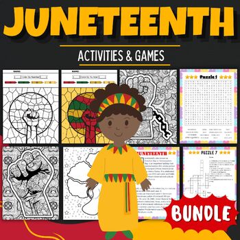 Preview of Printable Juneteenth Activities And Games - Fun Freedom day Bundle activities