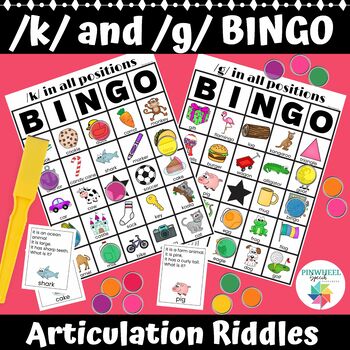 Preview of K and G Articulation BINGO Riddles Speech Therapy Printable Activity Velars