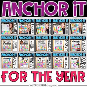 Preview of Printable Kindergarten Anchor Charts for the Year | Phonics Anchor Charts
