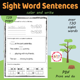 Printable Kindergarten Sight Words Worksheets games