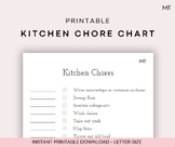 Printable Kitchen Chores Chart | Home Organization, Homesc