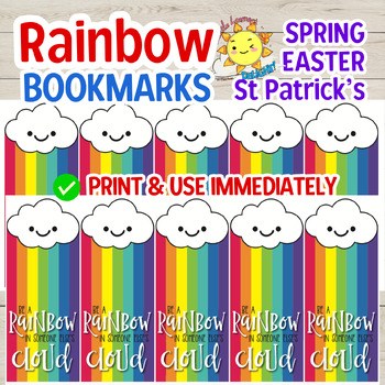 Preview of Printable LUCKY RAINBOW QUOTE BOOKMARKS| St Patricks Day Spring Easter March Art