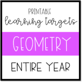 Printable Learning Targets/I Can Statements--ENTIRE YEAR Geometry