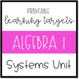 Printable Learning Targets--Solving Systems (Equations and