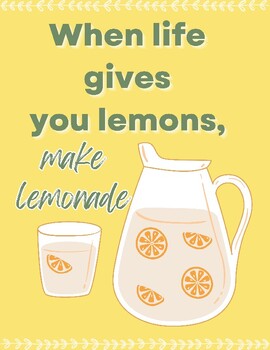 Printable Lemon and Lemonade Bulletin Board Posters Letters and Bunting