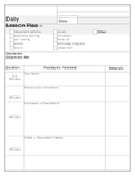 Printable Lesson Plan Template; Clear, Easy, ONE page!