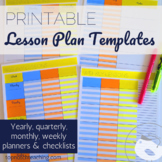 PRINTABLE Lesson Plan Templates | Weekly | Monthly | Quart