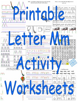 printable letter mm activity worksheets by first teachers tpt