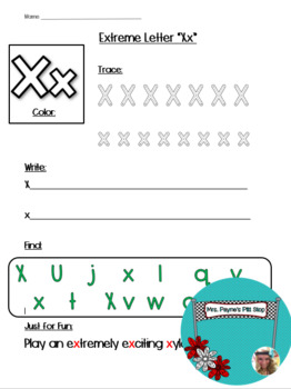 Letter x worksheets