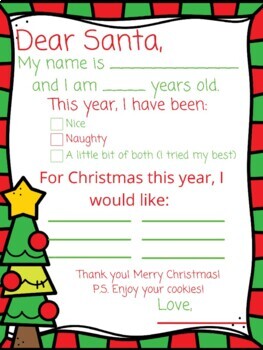 Printable Letter to Santa by Explore And Play | TPT