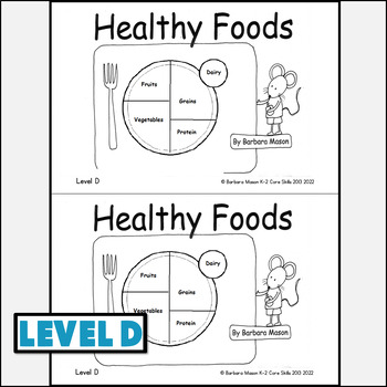 Preview of Printable Level D Guided Reading Book Lesson Plans Writing HEALTHY FOODS