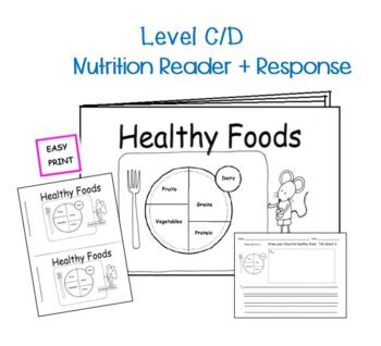 Preview of Printable Level CD Guided Reading Book Lesson Plan Writing NUTRITION FOODS