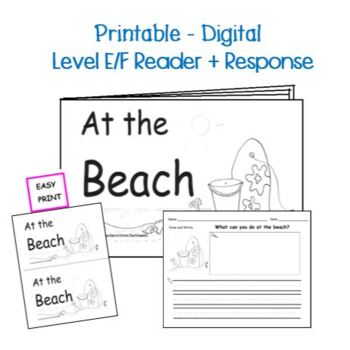 Preview of Printable Level E F Guided Reading Book Lesson Plan Writing Response BEACH