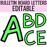 Printable Lime Bulletin Board Large Alphabet Letters, Edit