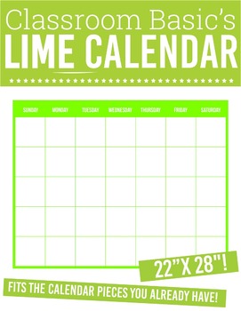Preview of Printable Lime Calendar (22"X28"!)