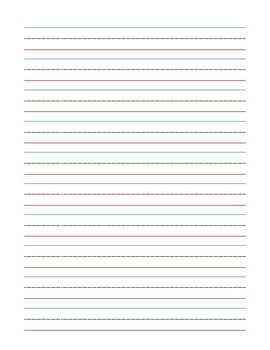 Printable Lined Handwriting Practice Paper Kindergarten 1st Grade