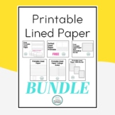 Printable Lined Paper BUNDLE
