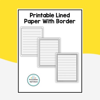 Printable Border Paper Worksheets Teachers Pay Teachers