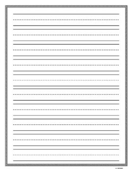 Printable Lined Paper With Border by Savvy School Posters and Printables