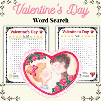 Preview of Printable Love Word Search Puzzle Worksheets Activity pages