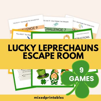 Preview of Printable Lucky Leprechaun Treasure Hunt, Escape Room, St. Patricks Day Scavenge