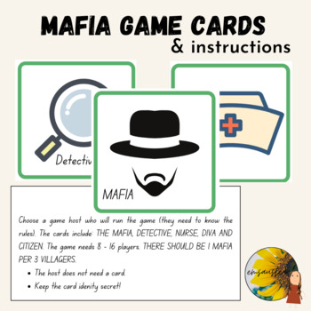 printable mafia game cards rules and instructions for classroom fun